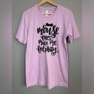 Mickey Mouse Minnie Mouse Graphic Short Sleeve TShirt Disney Pinkish Lilac Tee